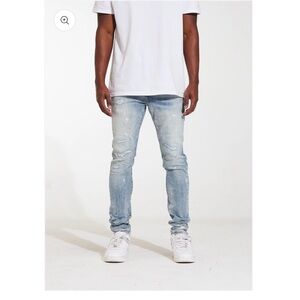 Men's Light Blue Distressed Jeans